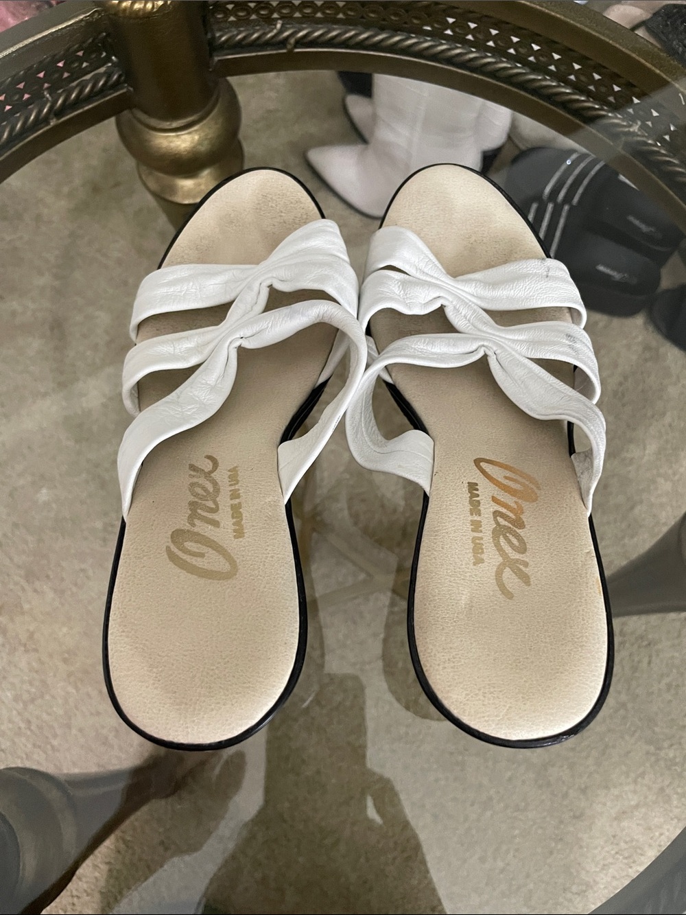 Onex White Knotted Slide Sandals for Women — Slip-On Casual Slides